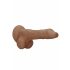 RealRock Dong 9 - dildo realist cu testicule (23cm) - nuanță naturală închisă