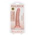 RealRock Subțire - dildo realist cu ventuză - 15,5cm (natural)