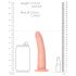 RealRock Subțire - dildo realist cu ventuză - 15,5cm (natural)