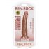 Dildo realist cu ventuză RealRock Slim, 15,5 cm (natur închis)