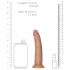 Dildo realist cu ventuză RealRock Slim, 15,5 cm (natur închis)