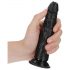 RealRock Slim - dildo realist cu ventuză - 15,5cm (negru)