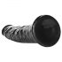 RealRock Slim - dildo realist cu ventuză - 15,5cm (negru)