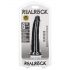 RealRock Slim - dildo realist cu ventuză - 15,5cm (negru)