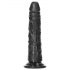 RealRock Slim - dildo realist cu ventuză - 15,5cm (negru)