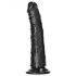 RealRock Slim - dildo realist cu ventuză - 15,5cm (negru)