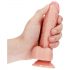 Dildo realist cu ventuză și testicule - 15,5cm (natural)