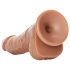 Dildo RealRock cu ventuză și testicule - 15,5 cm (natur închis)