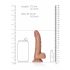 Dildo RealRock cu ventuză și testicule - 15,5 cm (natur închis)