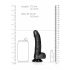 Dildo realist cu ventuză și testicule - 15,5 cm (negru)