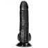 Dildo realist cu ventuză și testicule - 15,5 cm (negru)