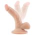 Dr. Skin 4 - dildo realist cu ventuză și testicule – natural (12 cm)