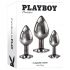 Playboy - set de dopuri anale - 3 piese (argintiu)