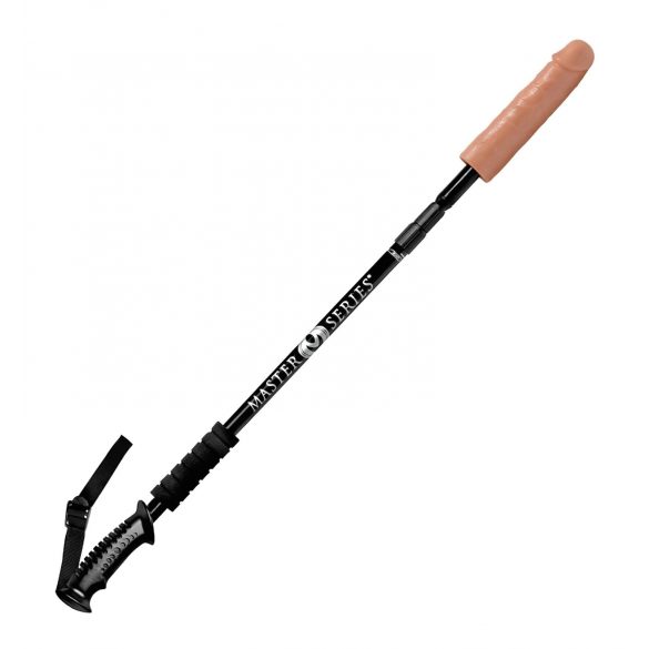 Master Series Dick Stick - băț telescopic cu dildo (negru-natural)