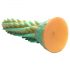 Dildo silicon cu textură stegosaurus - 20 cm (verde)