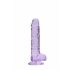 Dildo realist transparent - mov (17 cm)