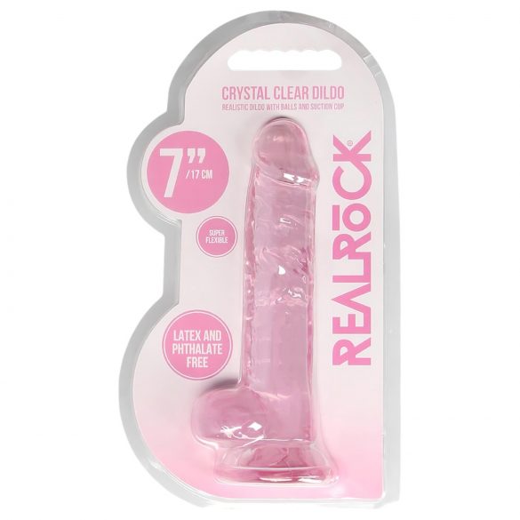 Dildo realistic transparent - roz (17cm)