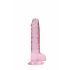 Dildo realistic transparent - roz (17cm)