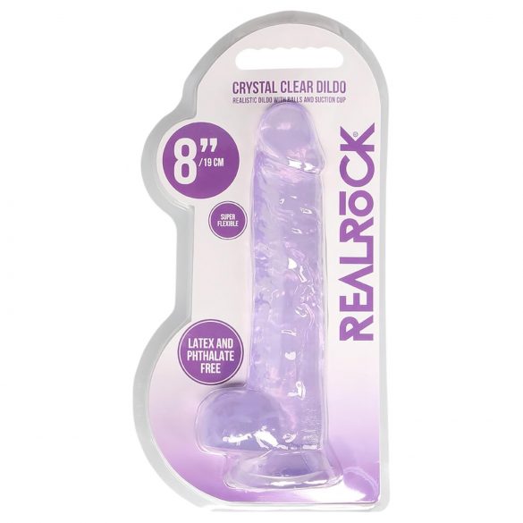 Dildo realist transparent - mov (19cm)