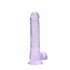 Dildo realist transparent - mov (19cm)