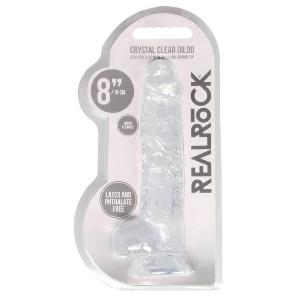 REALROCK - dildo realist transparent - clar ca apa (19cm)