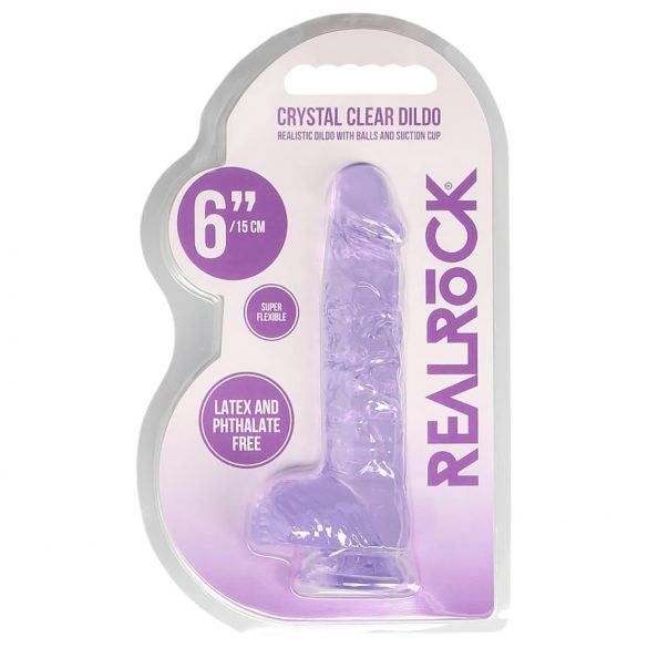 Dildo realist transparent - mov (15cm)