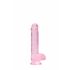 REALROCK - dildo realist transparent - roz (15cm)