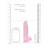 REALROCK - dildo realist transparent - roz (15cm)