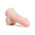 Easytoys - dildo cu ventuză și testicule (17,5cm) - natural