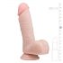 Easytoys - dildo cu ventuză și testicule (17,5cm) - natural