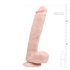 Dildo mare cu ventuză și testicule Easytoys (26,5cm) - natural