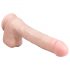 Easytoys - Dildo mare cu ventuză și testicule (29,5cm) - natural