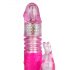 Vibrator Easytoys cu perle rotative și funcție de împingere, pentru clitoris, roz