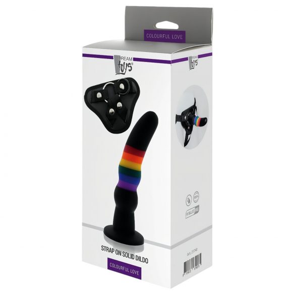 Colorful Love - dildo cu curea (multicolor)