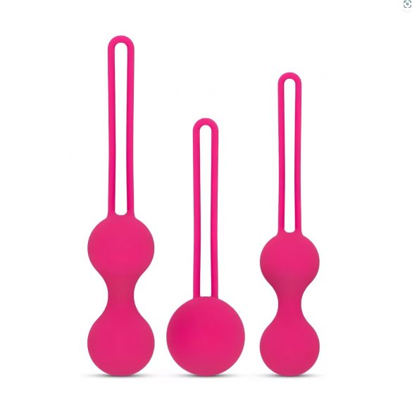 Easytoys LoveBalls - set bile vaginale - 3 piese (roz)