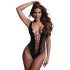 Christine - body tip plasă cu decolteu adânc - (negru) - XS-XL