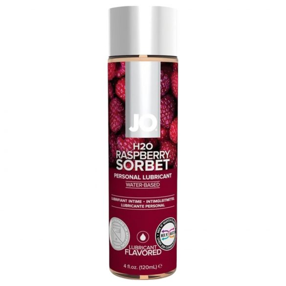 Lubrifiant pe bază de apă cu aromă de sorbet de zmeură JO H2O (120ml)