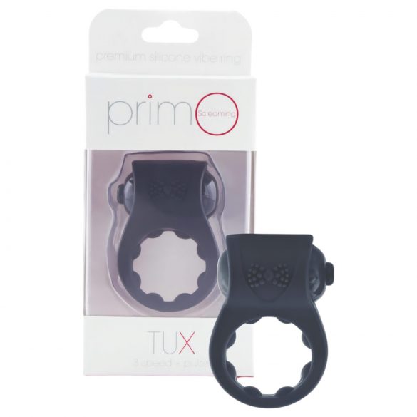 Screaming PrimO Tux - inel vibrator rezistent la apă pentru penis (negru)