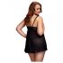 BACI Plus Size - babydoll cu buline deschis - negru (XL-XXL)