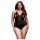 BACI Plus Size - body transparent cu guler, negru (XL-XXL)