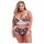 Baci Plus Size - set sutien cu dantelă și flori, cu talie înaltă