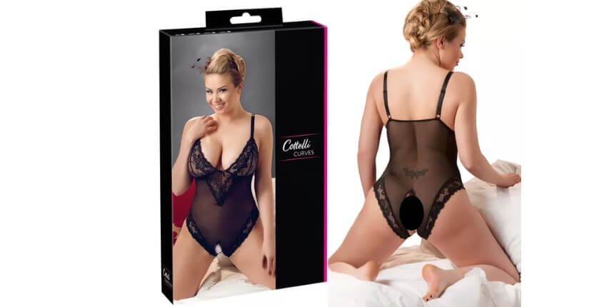 Cottelli Bodysuit din Dantelă pentru Mărimi Mari